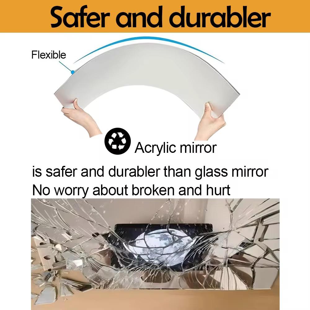 Unbreakable Acrylic Mirror – Self Adhesive Rectangular Design