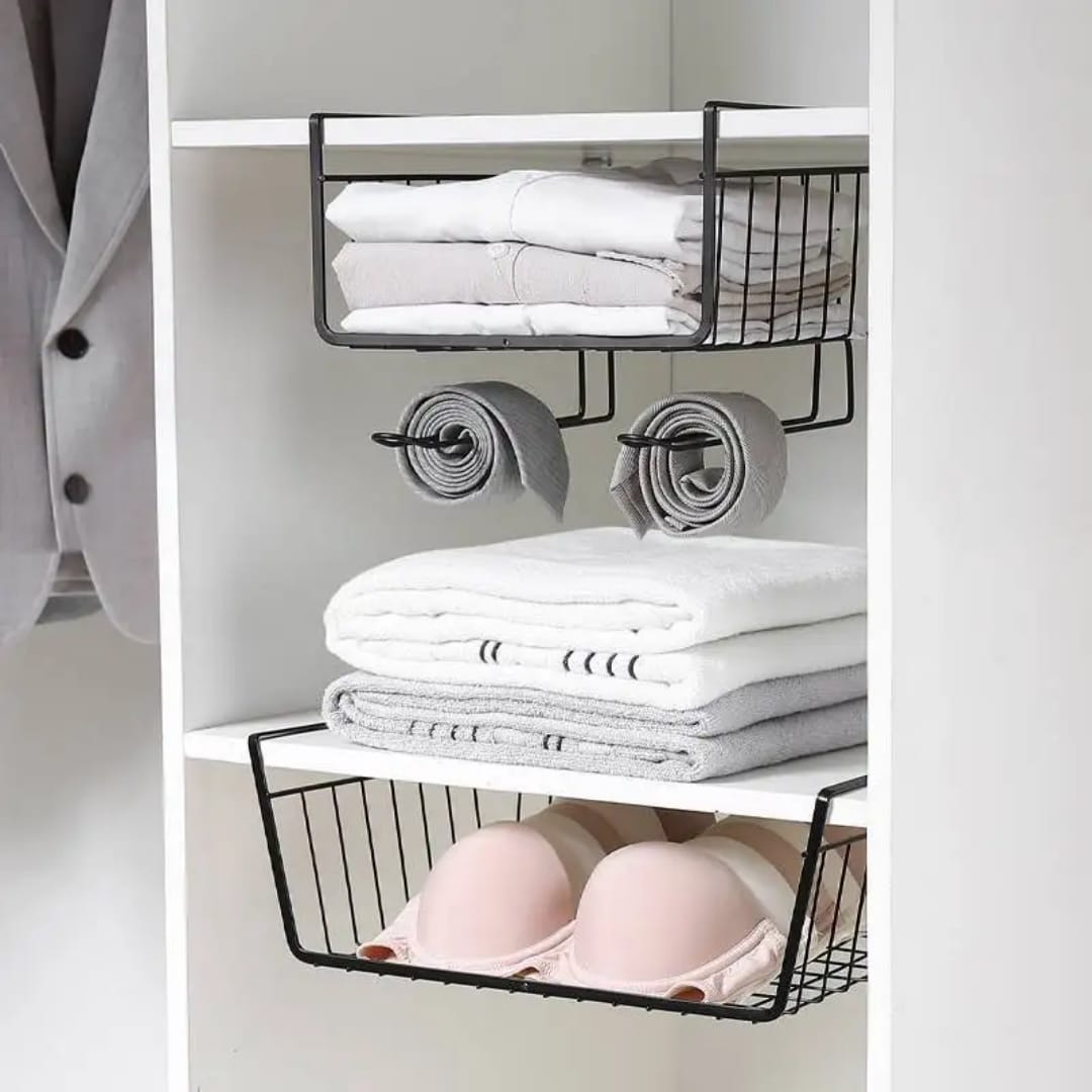 Under the Shelf Organizer with Hooks | Maximize Your Storage Space