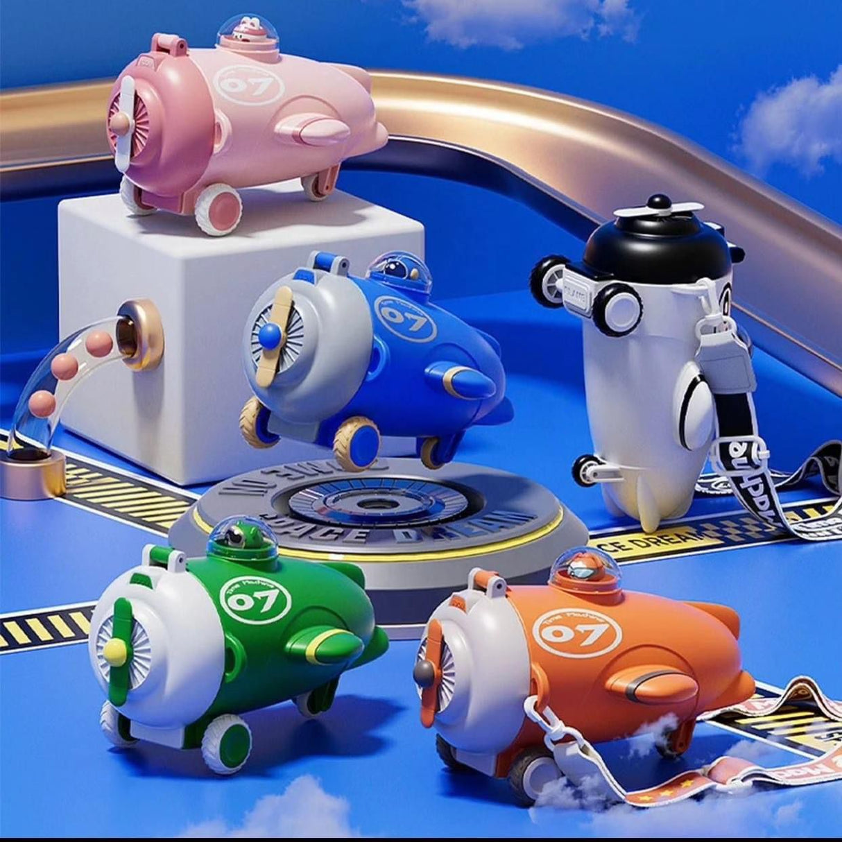 Unique Kids Water Bottles With Straw Adjustable Strap & Fun Stickers