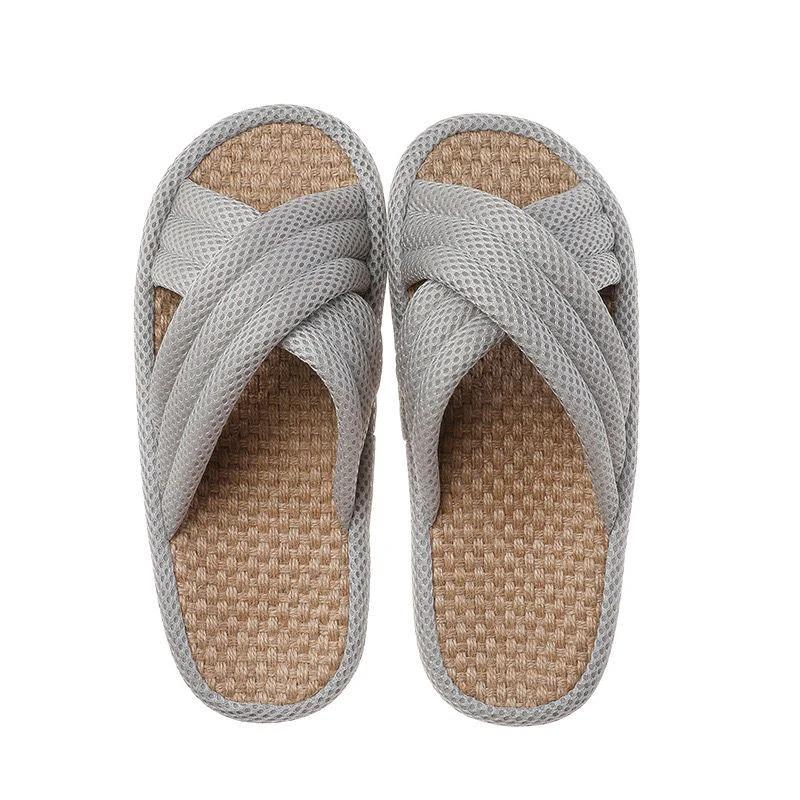 Unisex Luxury Lounge,House Slippers Breathable Flax Fabric for Indoor & Outdoor Comfort Bathroom Accessories