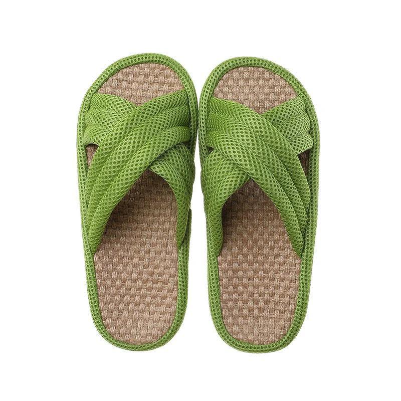 Unisex Luxury Lounge,House Slippers Breathable Flax Fabric for Indoor & Outdoor Comfort Bathroom Accessories