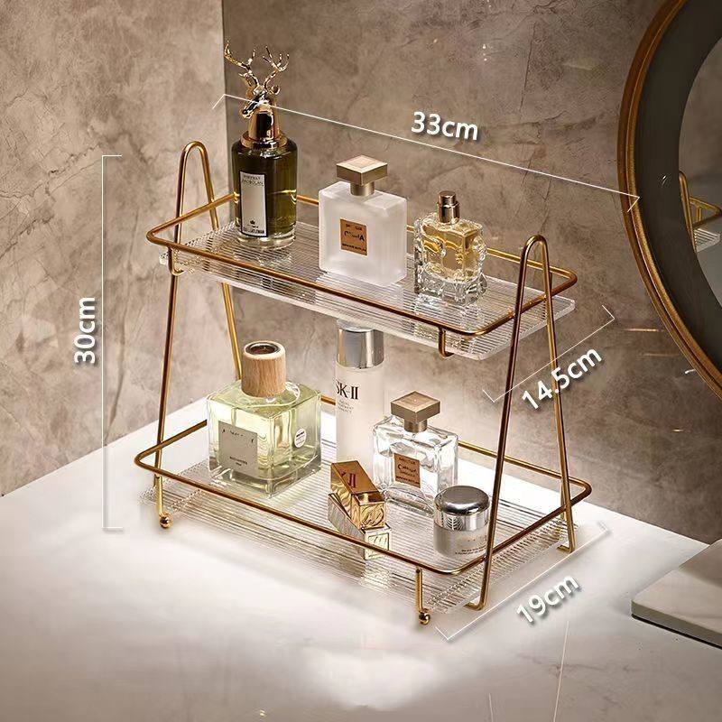 Vanity Multipurpose Acrylic Rack | Desktop Storage Organizer | 33cm (L) x 19cm (W) x 30cm (H)