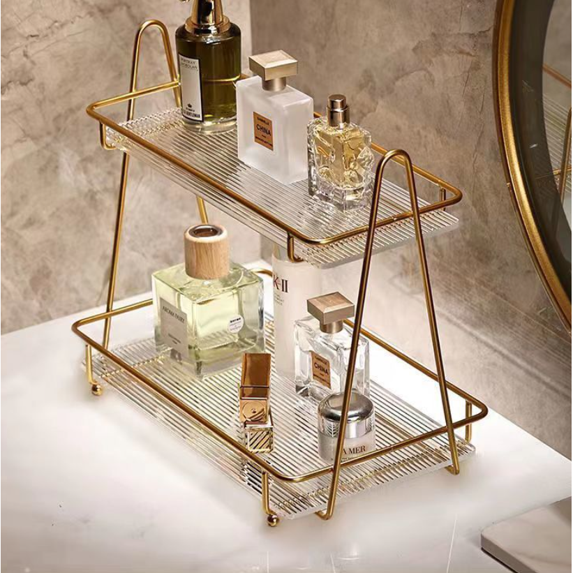 Vanity Multipurpose Acrylic Rack | Desktop Storage Organizer | 33cm (L) x 19cm (W) x 30cm (H)