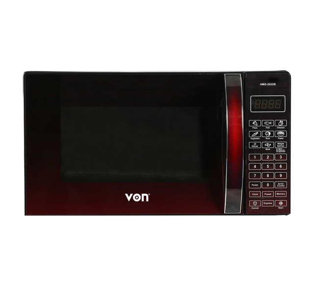 Von Microwave Oven Solo 20L, VAMS-20DGB, Digital Control with 12-Month Warranty.