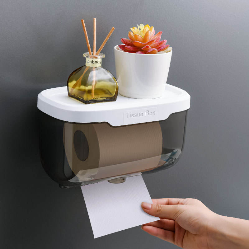 Wall Mounted Plastic Tissue Holder | Waterproof & Transparent