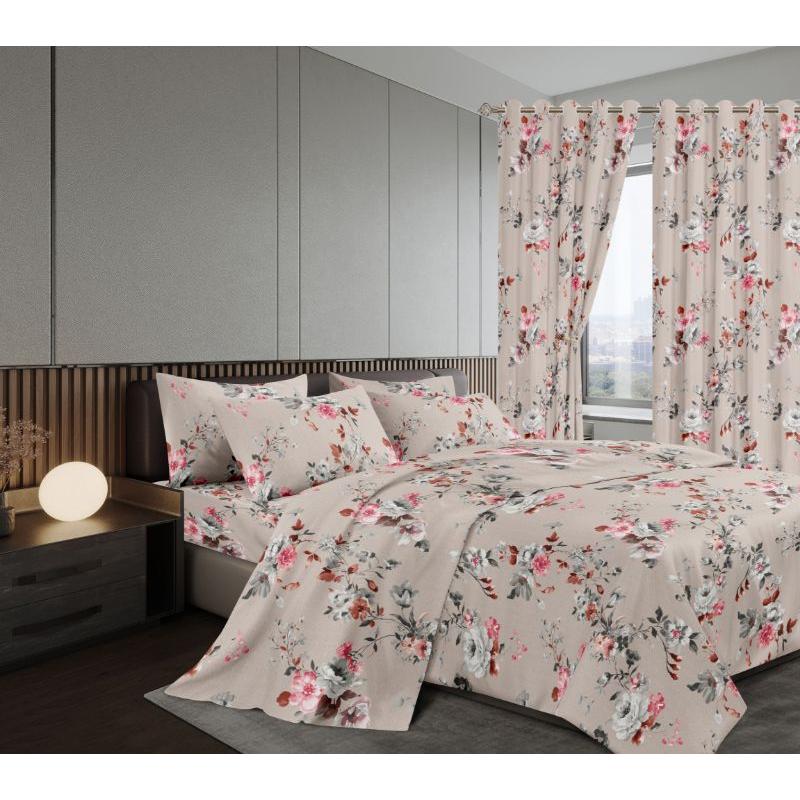 Warm Woolen Duvet Set with Matching Curtains | Includes Fitted & Flat Sheets, Pillowcases & Curtains | Size 6x7