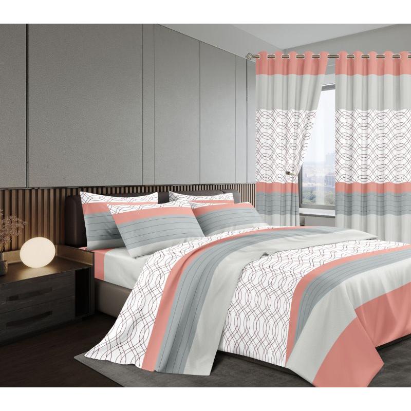 Warm Woolen Duvet Set with Matching Curtains | Includes Fitted & Flat Sheets, Pillowcases & Curtains | Size 6x7