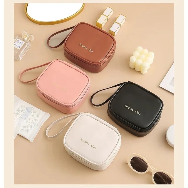 Waterproof Mini Pads Pouch | Multipurpose Zipper Bag Cosmetic Bags & Cases Cosmetic & Toiletry Bags