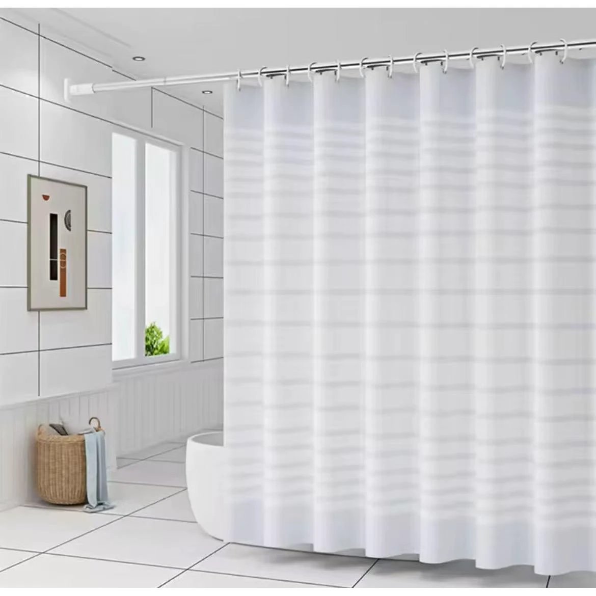 Waterproof PEVA Shower Curtain with Hooks 180×200cm Shower curtain Shower Curtains