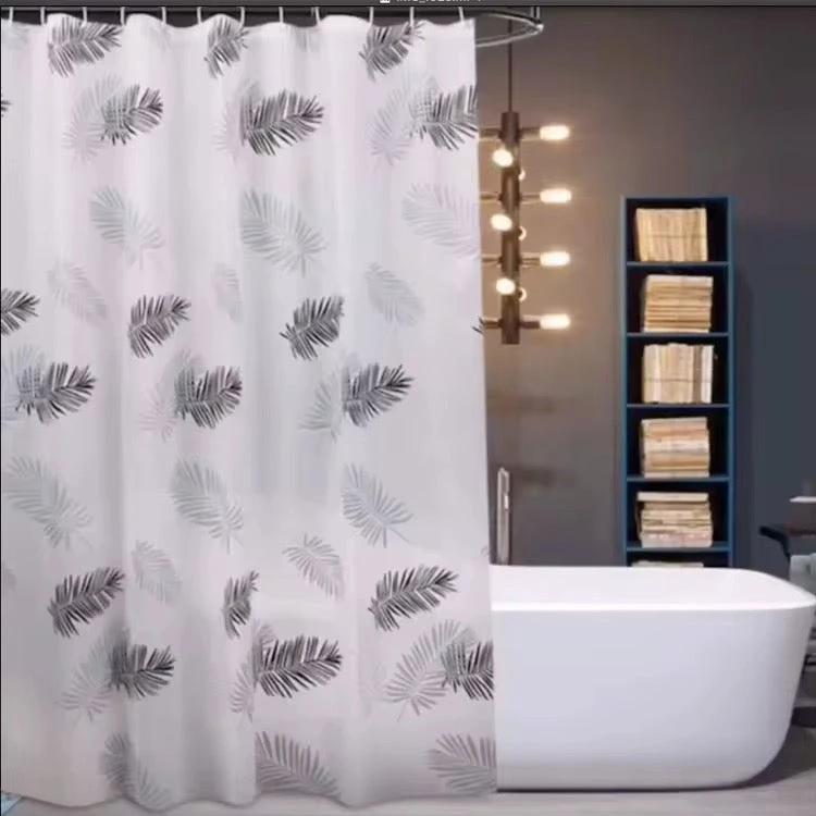 Waterproof Shower Curtain with Hooks – 180x200cm PEVA Bathroom Curtain Shower Curtains Shower Curtains