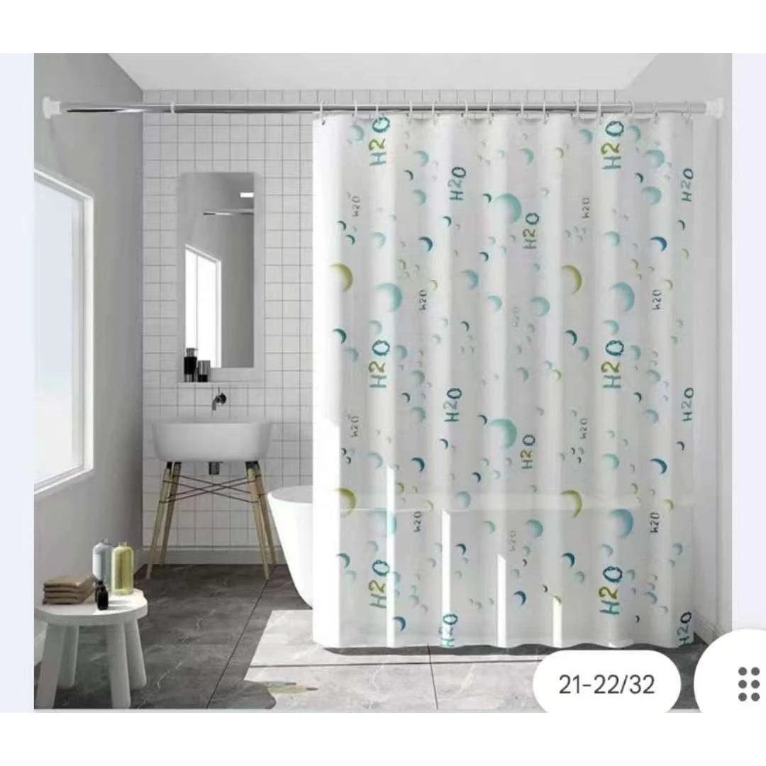 Waterproof Shower Curtain with Hooks – 180x200cm PEVA Bathroom Curtain Shower Curtains Shower Curtains