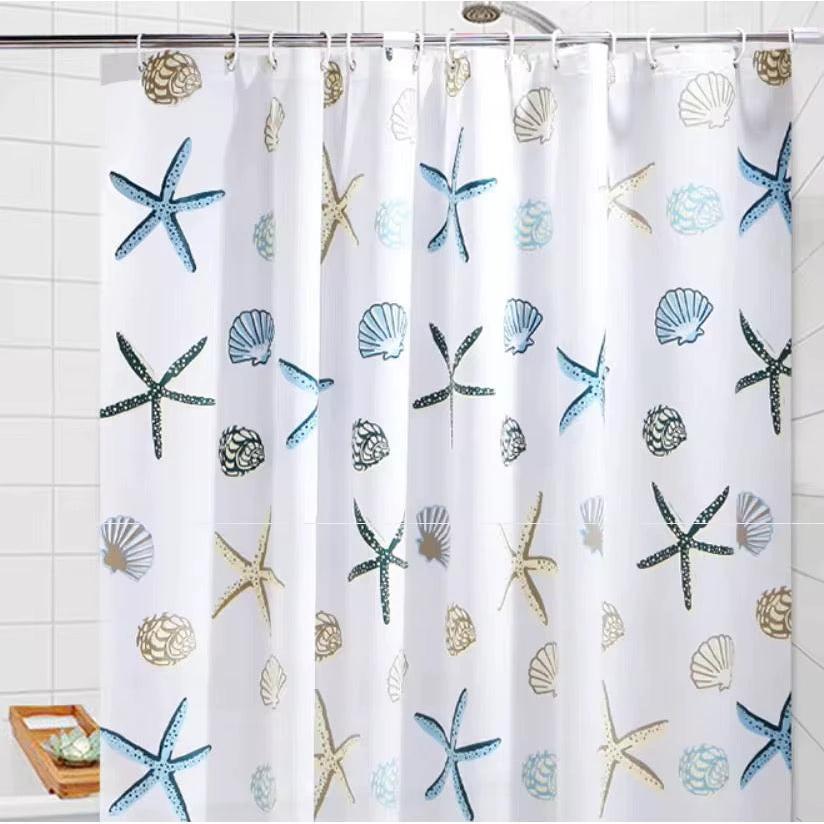 Waterproof Shower Curtain with Hooks – 180x200cm PEVA Bathroom Curtain Shower Curtains Shower Curtains