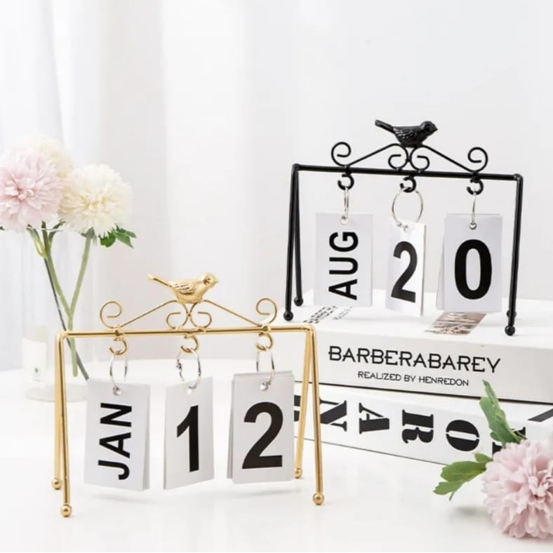 Desk Calendar Standing Flip - Large Display Daily Desktop Calendar Home & Office Desk Calendars