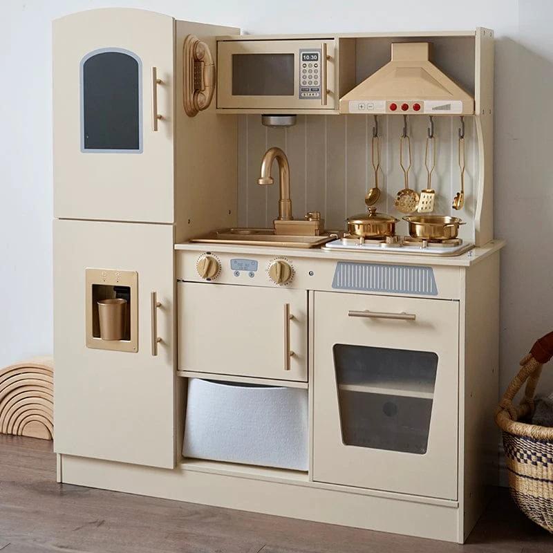 Kitchen Wooden Toy for Kids - Complete Playset with Microwave, Sink, Oven & Accessories Toys & Games Toy Kitchens