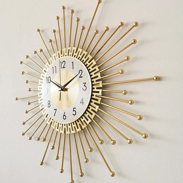 Antique Pendulum Wall Clock - Large Decorative Square Metal Framed Design Home Décor Wall Clocks