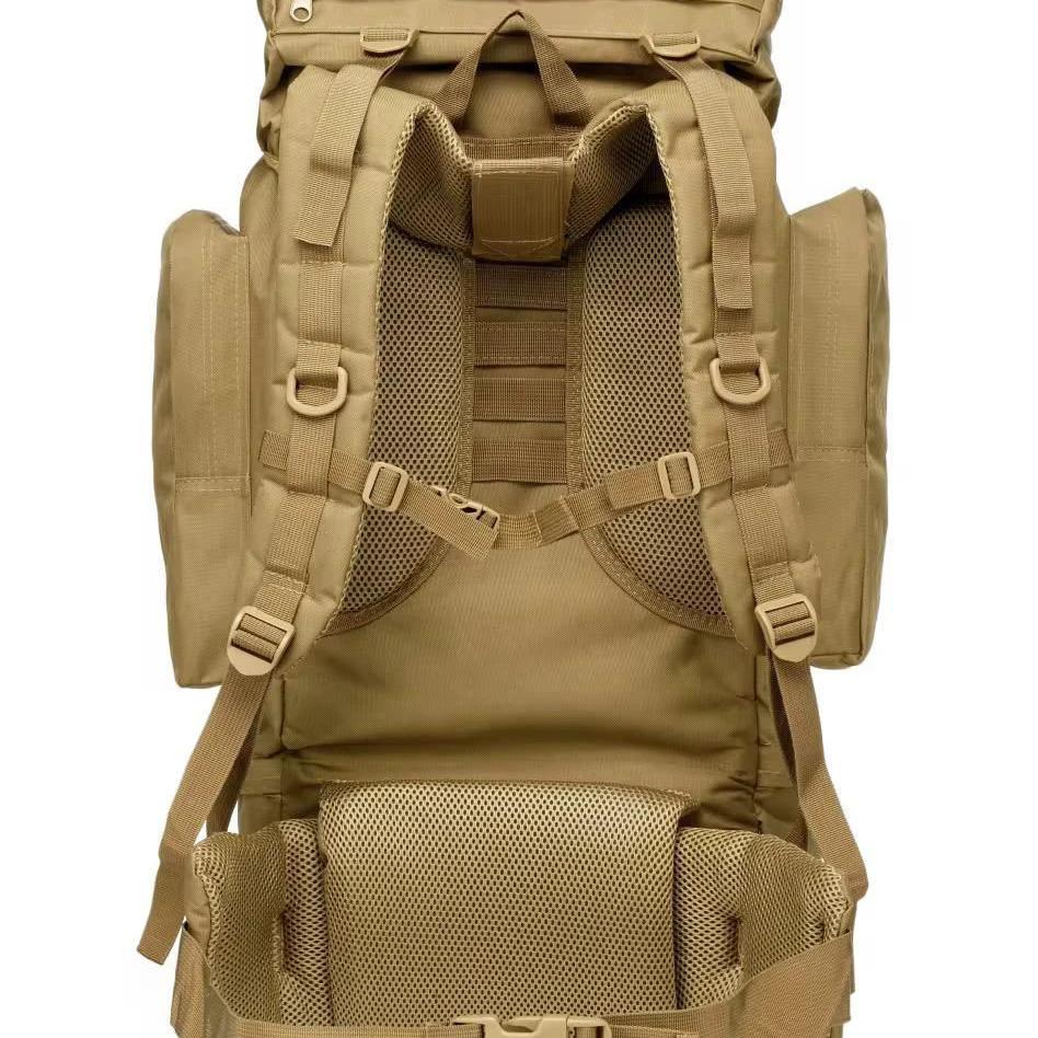 70L Outdoor Tactical Rucksack - Waterproof Oxford 900D with Metallic Frame Sports & Fitness Hiking Backpacks