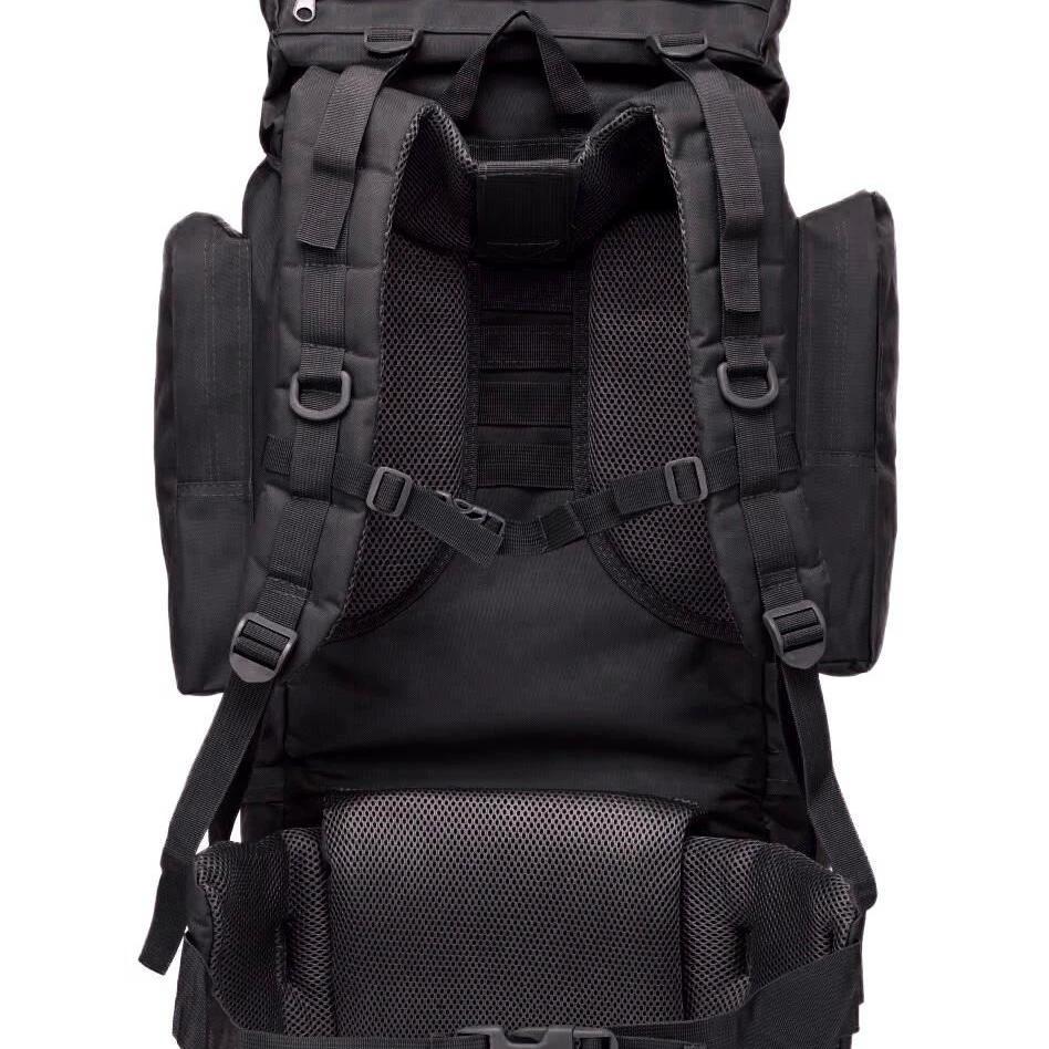 70L Outdoor Tactical Rucksack - Waterproof Oxford 900D with Metallic Frame Sports & Fitness Hiking Backpacks