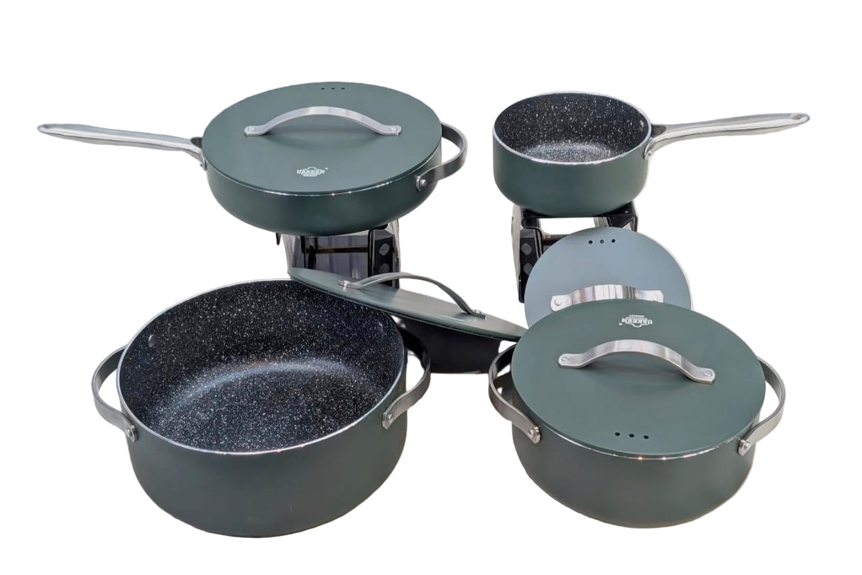 UAKEEN GERMANY Ceramic Cookware Set - 10pcs Premium Non-Stick Induction