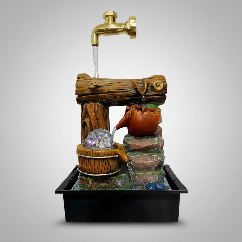 Decorative Tabletop Water Fountain with LED Light Home Decor Fountains