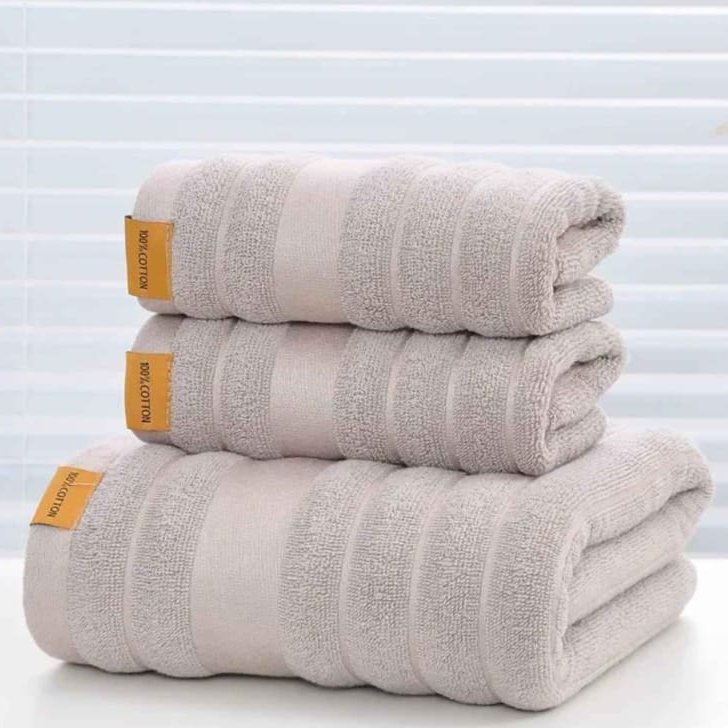 Cotton Towel Set 3 Piece - 100% Cotton Yarn Bath & Hand Towels