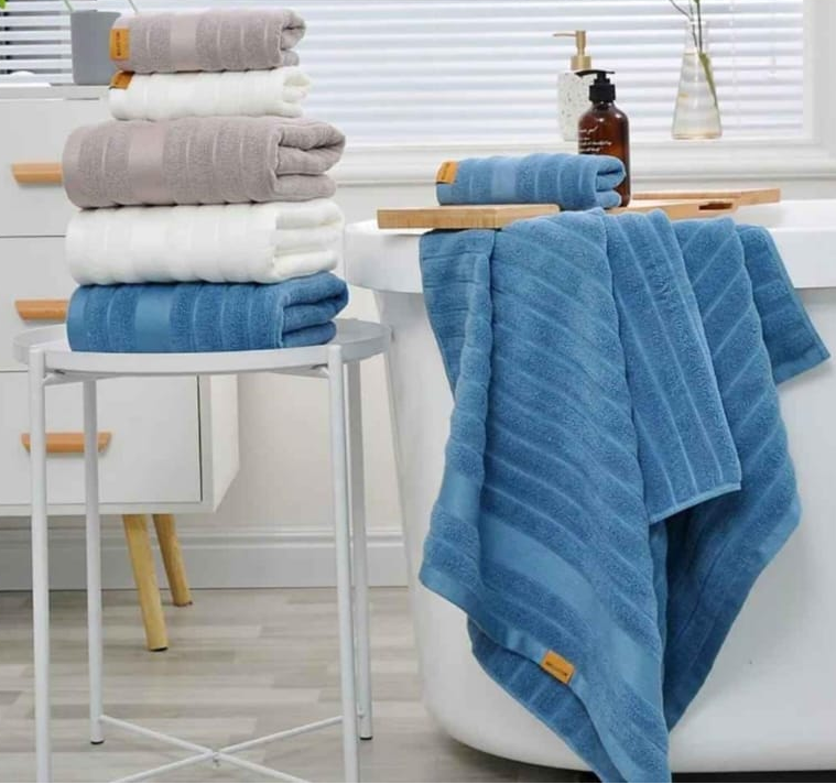 Cotton Towel Set 3 Piece - 100% Cotton Yarn Bath & Hand Towels Home & Living Bath Towels & Washcloths