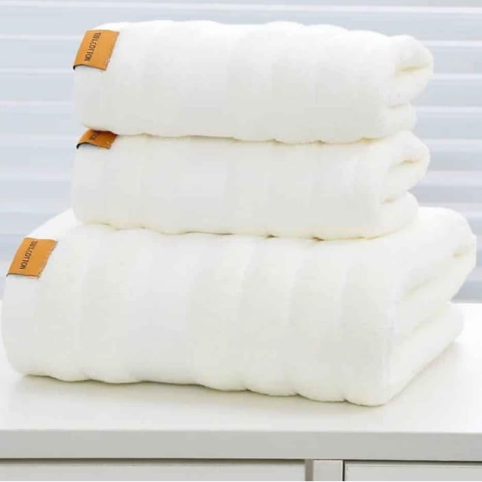 Cotton Towel Set 3 Piece - 100% Cotton Yarn Bath & Hand Towels Home & Living Bath Towels & Washcloths