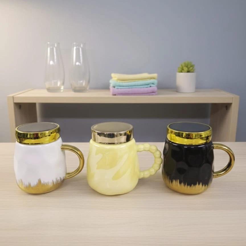 King and Queen Designer Mugs - Luxury Gold Accent Kitchenware Mugs