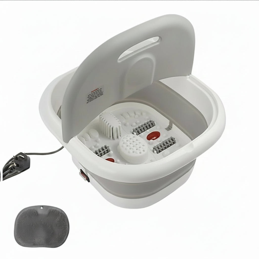 High Quality Portable Silicon Folding Electric Foot Bath Foot Massage Machine - Grey