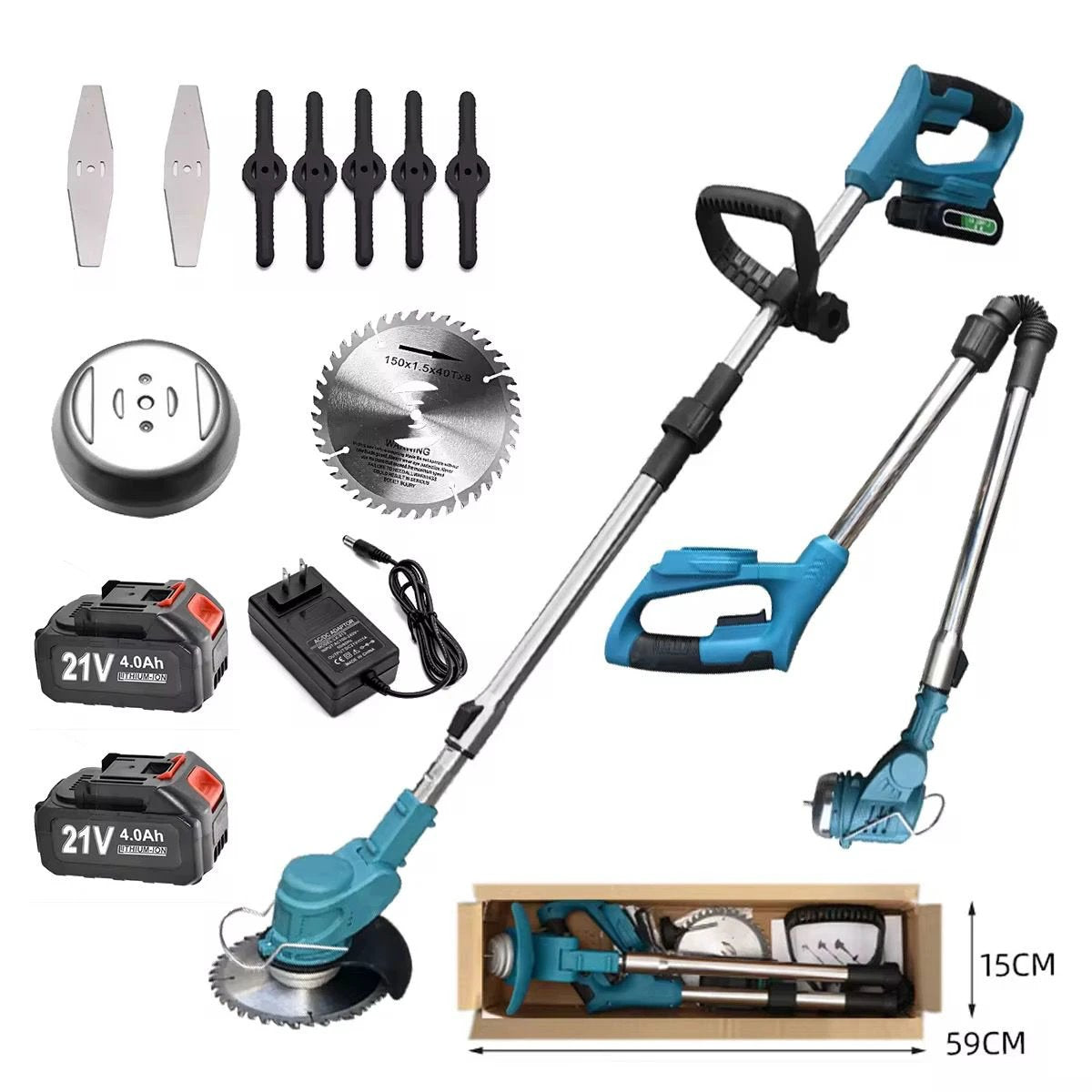 Foldable Cordless Lawn Mower with Wheels Home & Living Walk-Behind Mowers