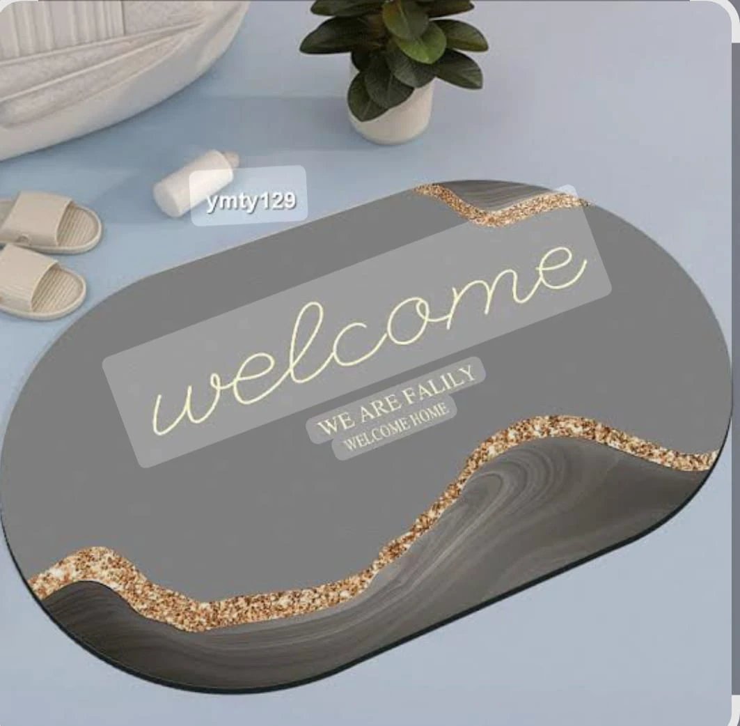 Super Absorbent Non-Slip Oval Bathroom Mat 48x78cm Large Rubber Backed Bath Rug Home & Garden Bath Mats & Rugs