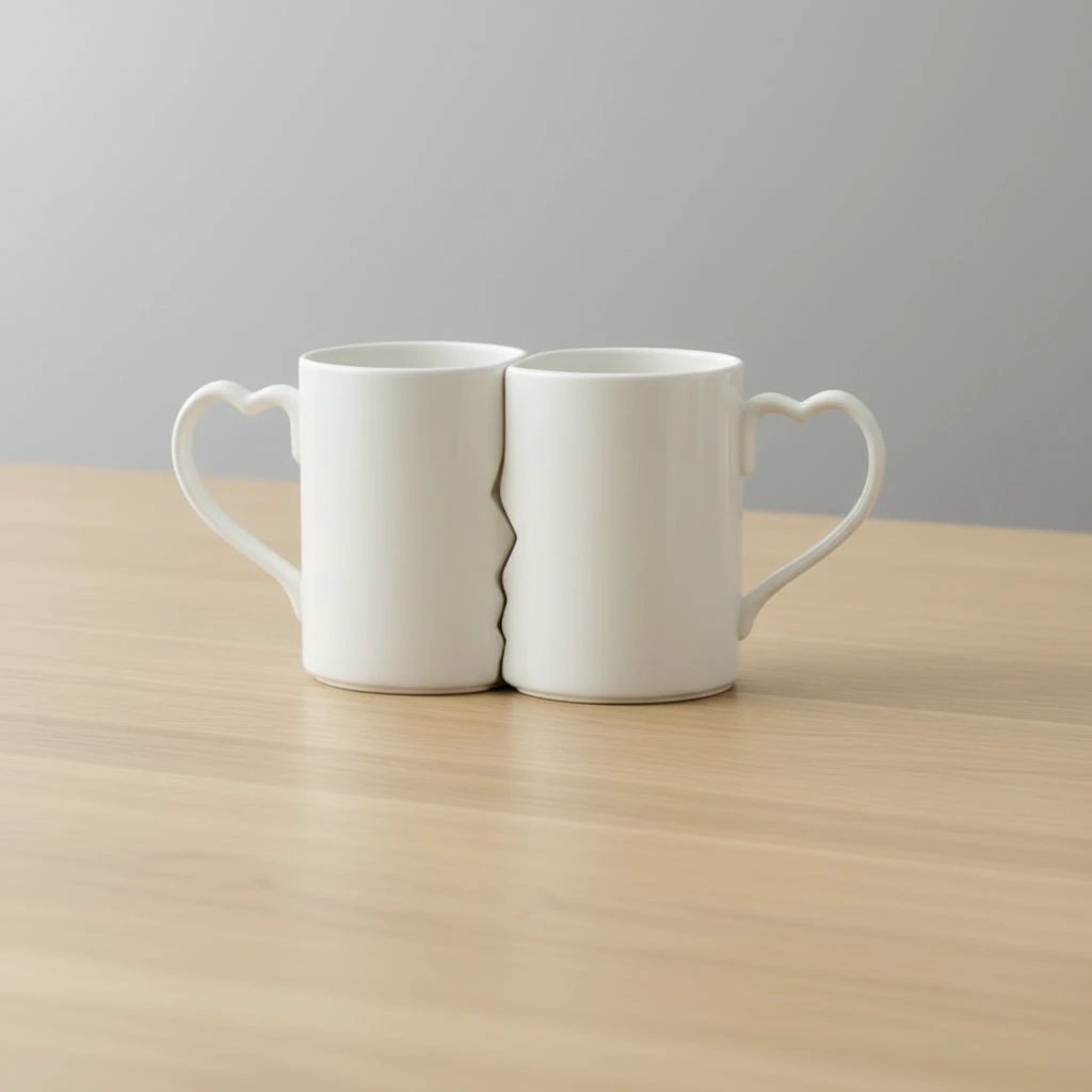 6 Piece Love Handle Ceramic Cup Set With Heart Shaped Handles For Coffee And Tea Kitchen & Dining Mugs