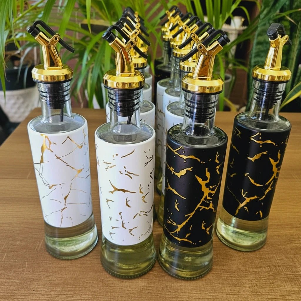 500ml Marble Oil Jar - Marble White & Black Kitchen & Dining Oil Dispensers