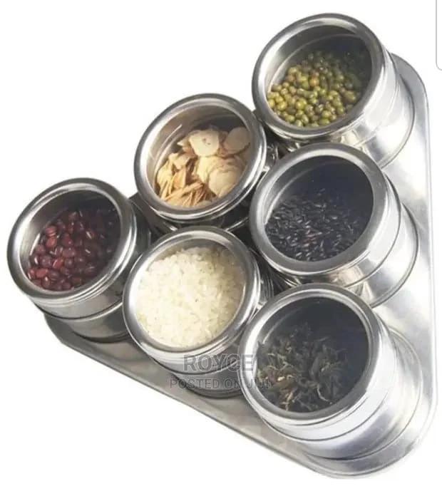 Stainless Steel Spice Rack 6-Pack Kitchen & Dining Spice Organizers