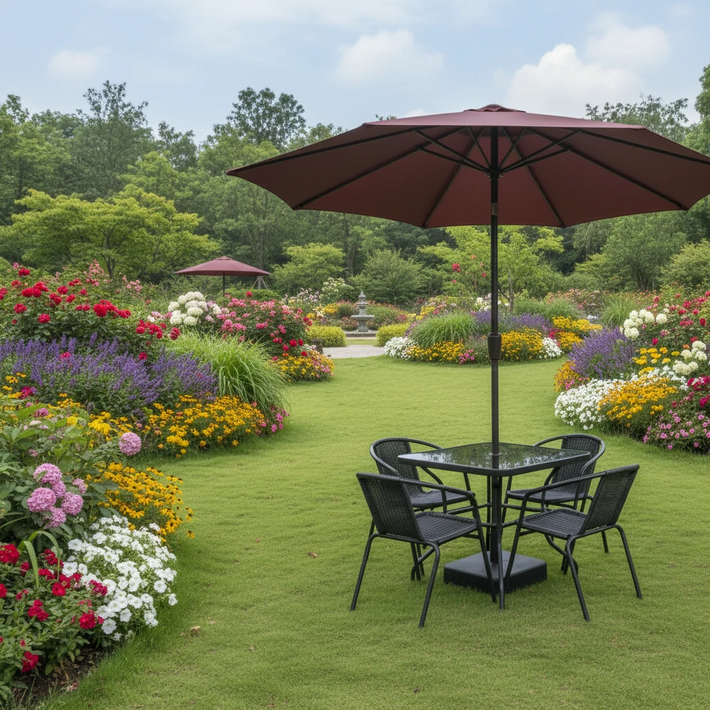 2.7M Parasol Replaceable Cloth Garden Patio Umbrella UV Sun Protection Rainproof Outdoor Sunshade Canopy Home & Garden Outdoor Umbrellas