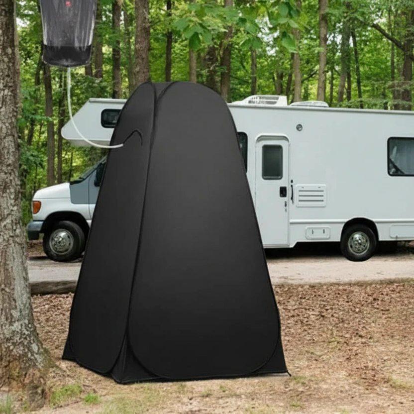 Pop Up Privacy Tent Camping Shower Dressing Toilet Changing Room Portable Outdoor Black Home & Garden Privacy Enclosures