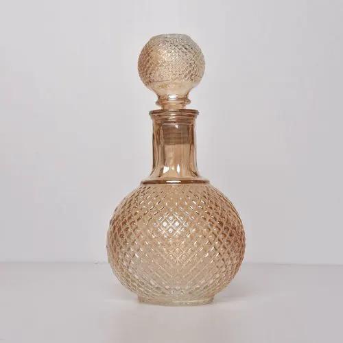 Round Gold Whiskey Decanter – 1L Home Bar & Drinkware Decanters