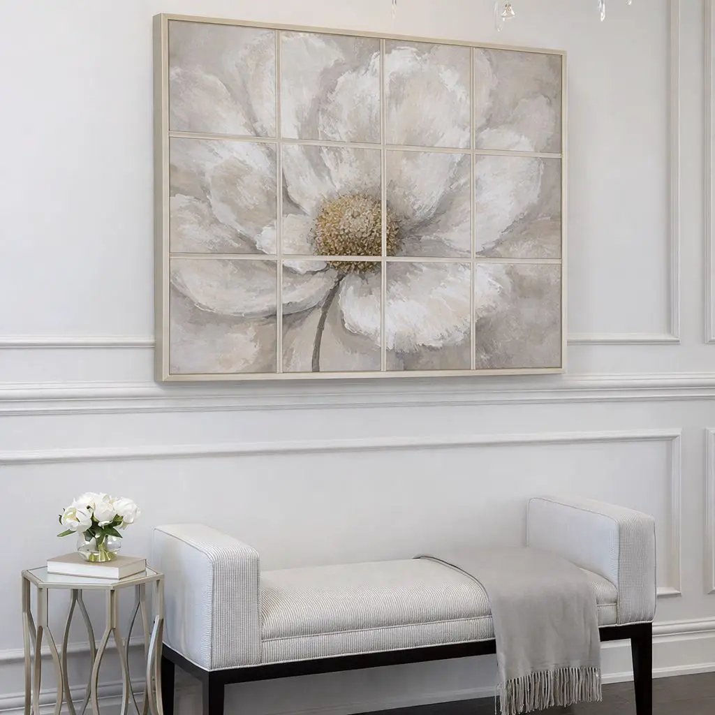 Floral Textured Wall Art Set – 102x102cm Wall Art & Decor Prints