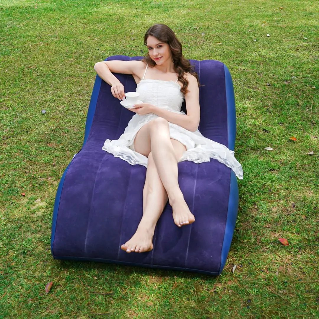 Portable Inflatable Air Sofa Lounger, Foldable Furniture Sectional Sofas