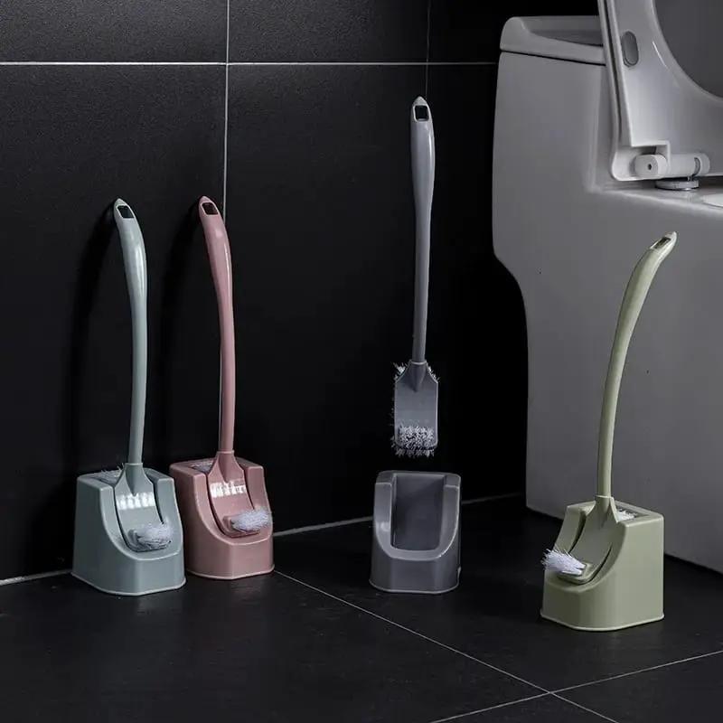 Long Handle Toilet Brush Set with Base Bathroom Toilet Brush & Holder Sets