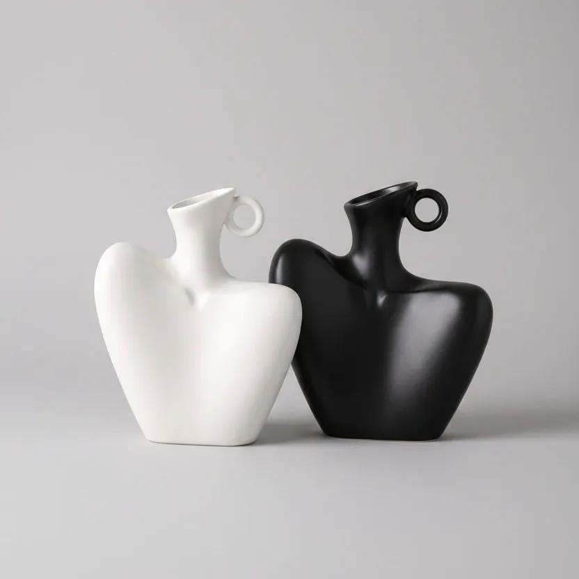Ivory Sculpt Ceramic Vase Home Décor Vases