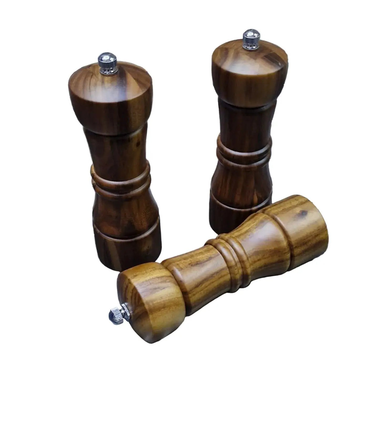 Acacia Wood Salt & Pepper Grinder Mills Set Kitchen & Dining Spice Grinders