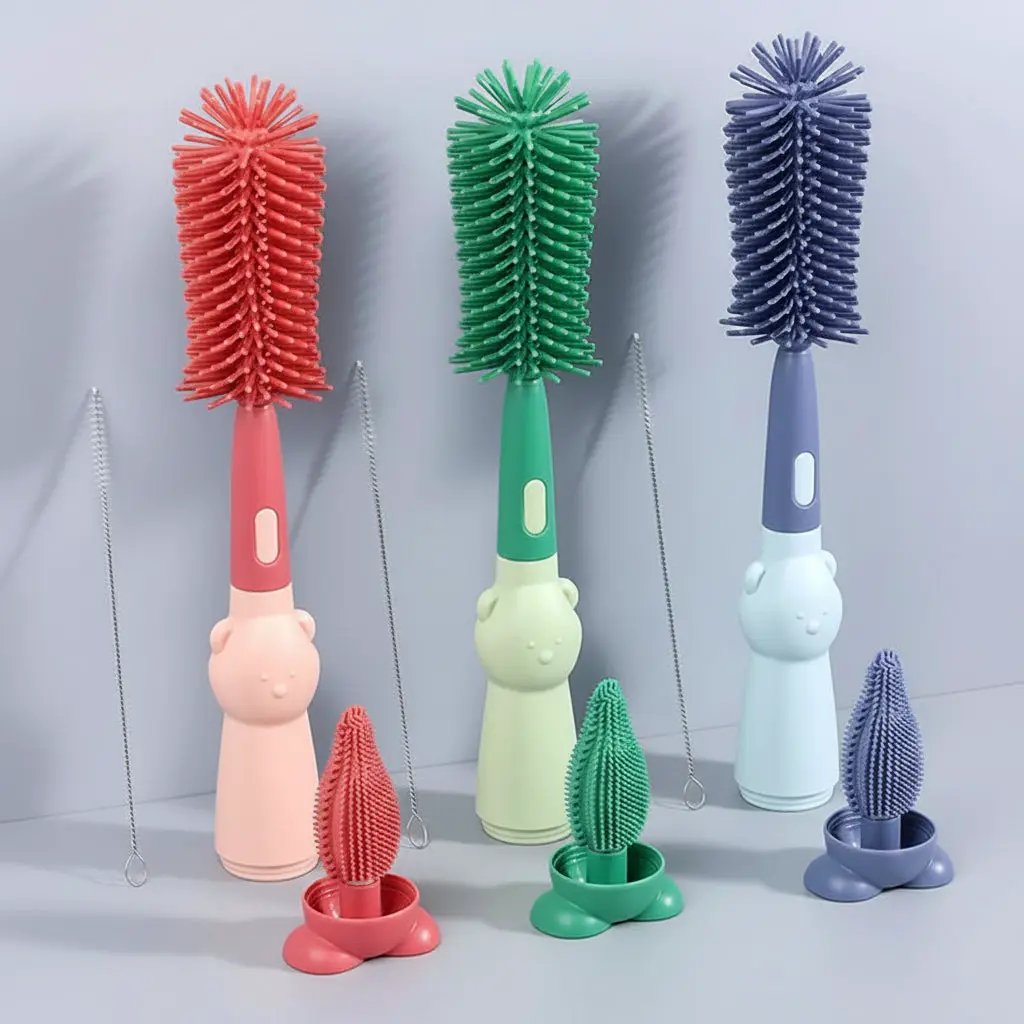 Silicone Baby Bottle & Pacifier Cleaning Brush Set Baby & Kids Cleaning Brushes & Wipes