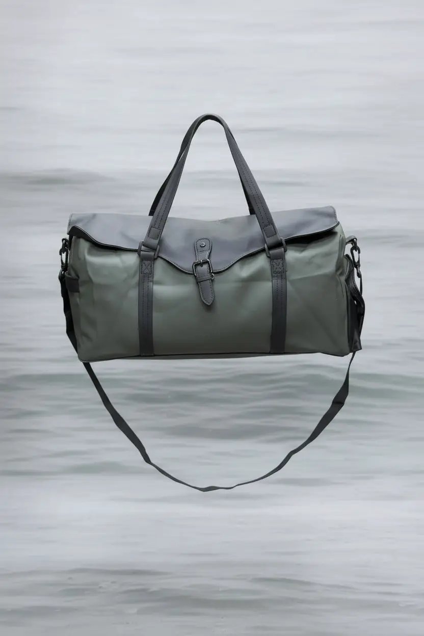 Leather-Look Duffle Bag with Shoe Compartment Outdoor & Sports Gym Duffel Bags