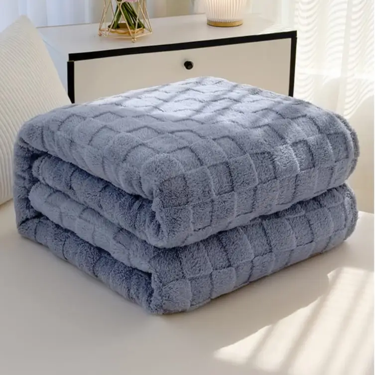 Luxury Textured Fleece Blanket Bedding & Blankets Throw Blankets
