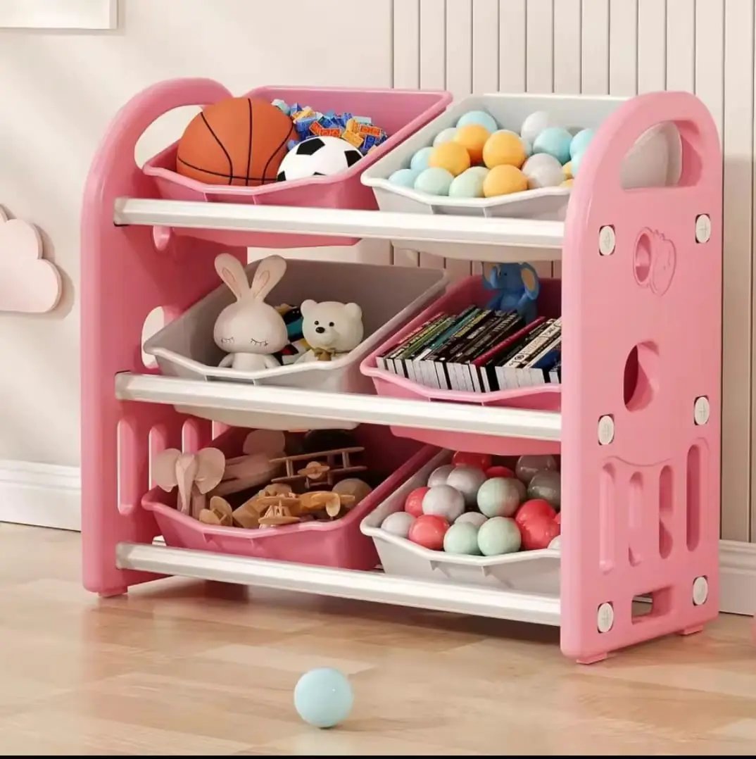 Cartoon Plastic Kindergarten Toy Storage Cabinet Kids & Baby Storage Cabinets