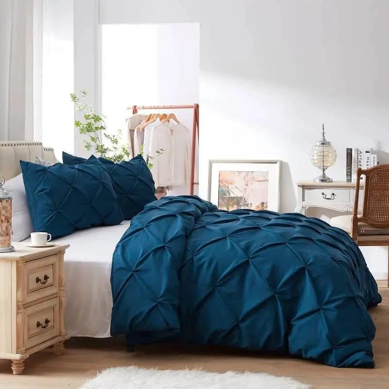 Pinch Pleat Cross Pintuck Duvet Cover Set Bedding Duvet Covers