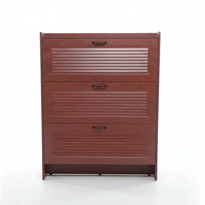 Ultra-Thin 3-Tier Flip MDF Shoe Cabinet Furniture Shoe Cabinets