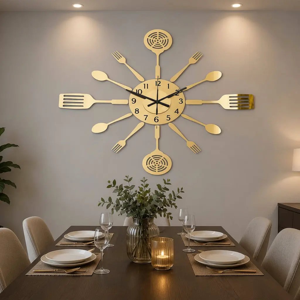 Gold Acrylic DIY Wall Clock Home Decor Wall Clocks