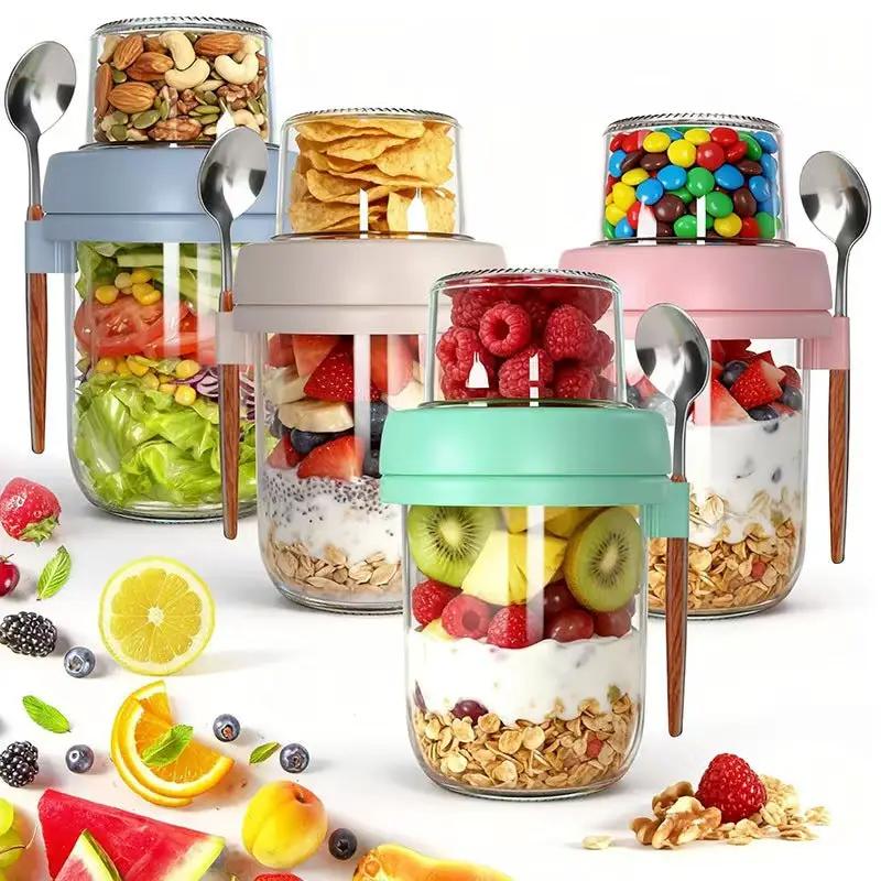 4-Piece Glass Oat Jar Set Oat Jar Set Food Storage Containers