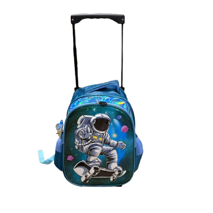 Kids' Trolley Backpack - Cute Cartoon Character with Smooth Wheels PP1-Grade 2